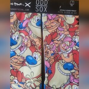 Mens Ren and Stimpy Crew Socks